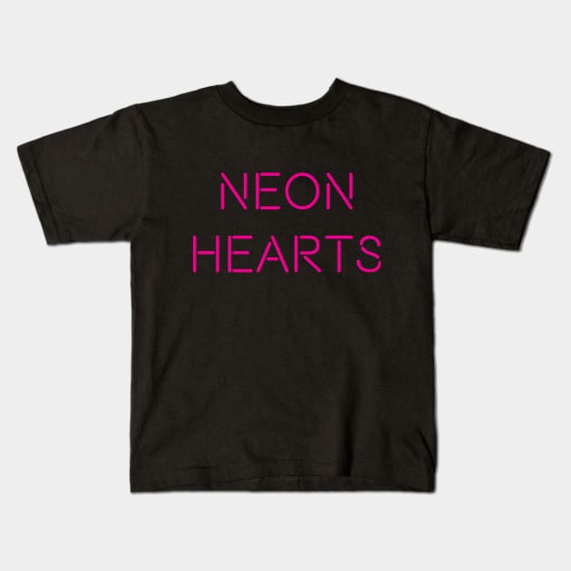 Neon Hearts Logo 2 Kids T-Shirt by NoctemAeternus